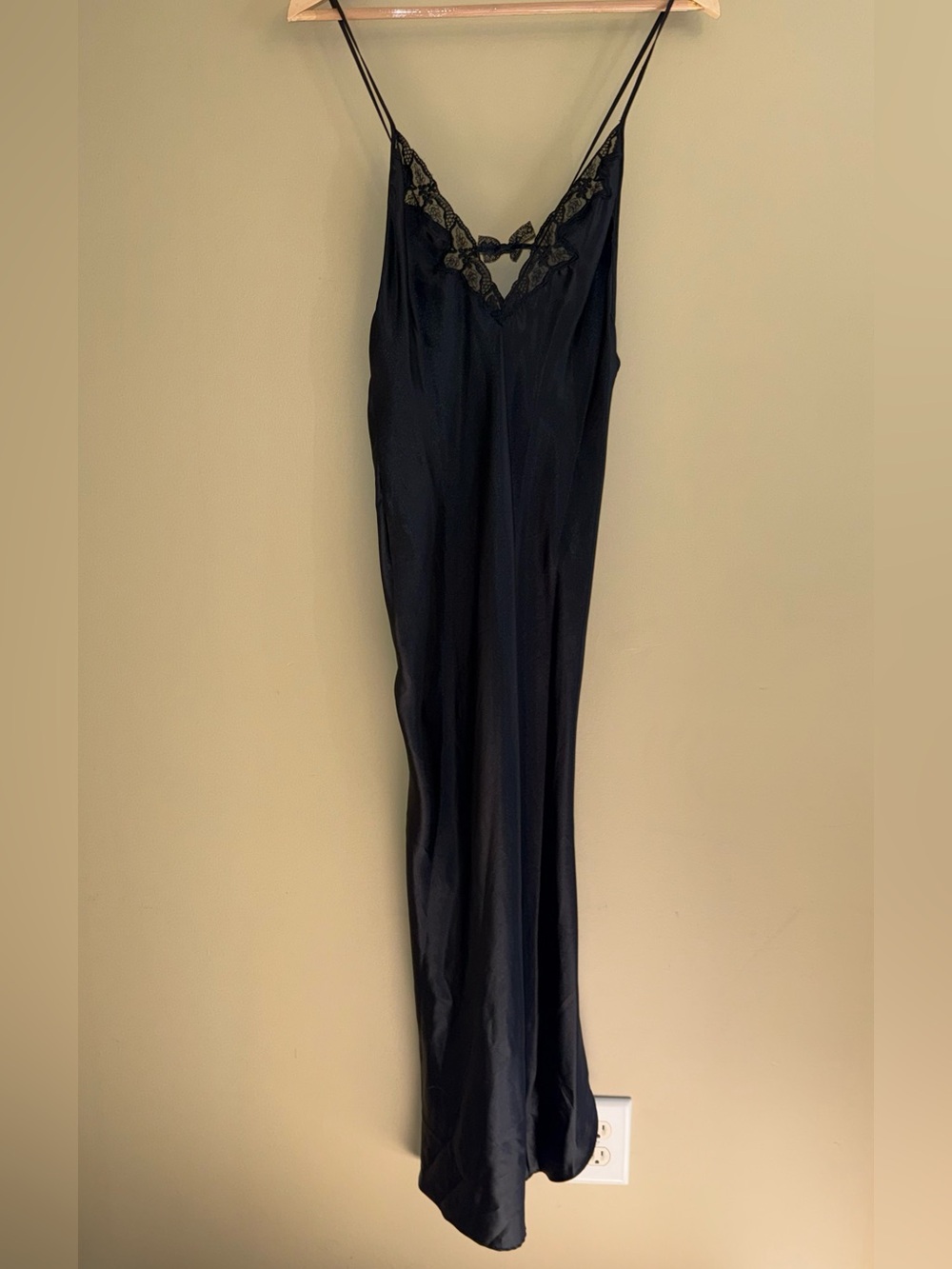 Vintage Fredrick’s Of Hollywood Black Slip Maxi Dress S Witchy Elegant Romantic